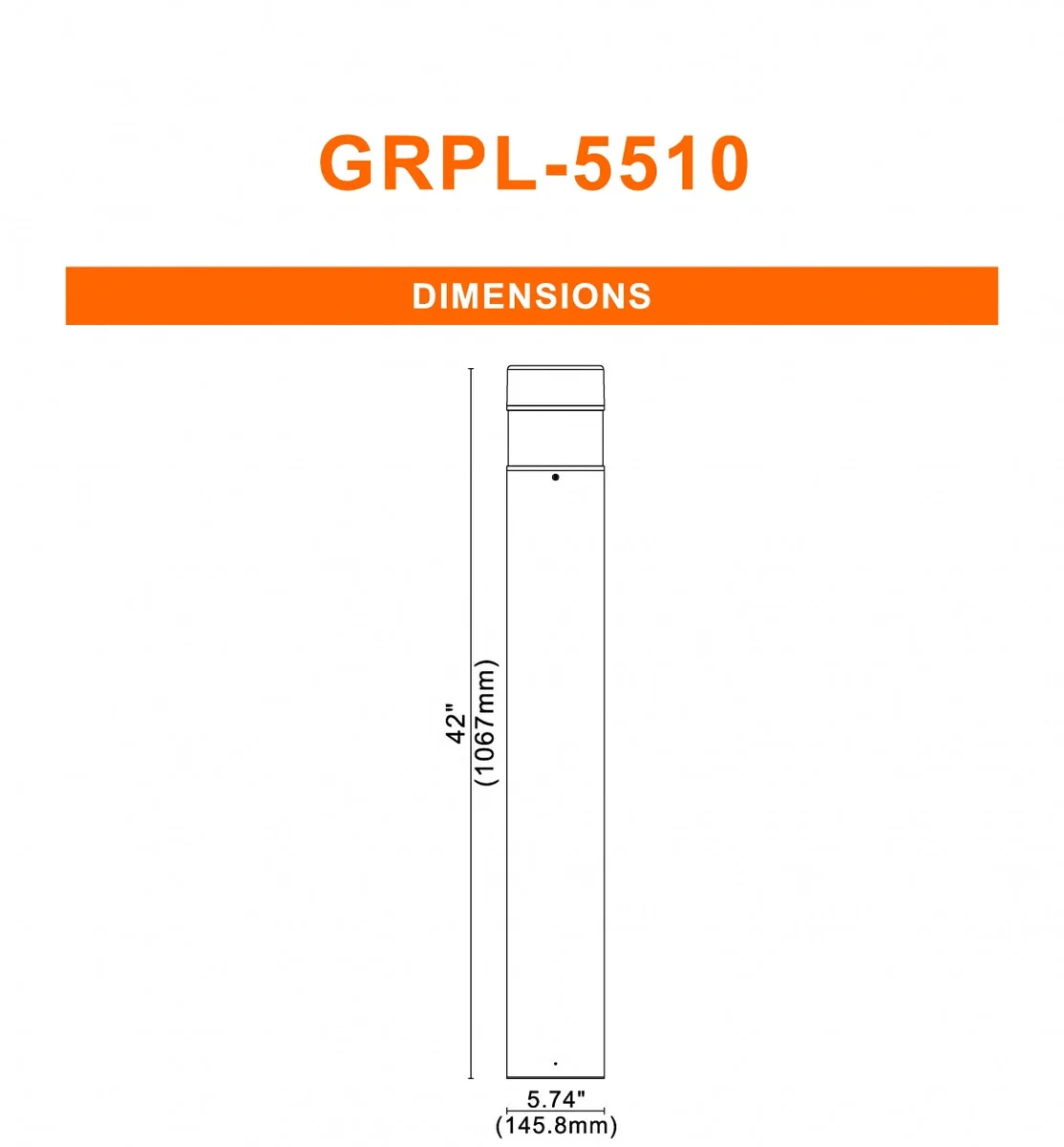 LED 6" Round Top Bollard, 3997 Lumens, Wattage and CCT Selectable, 120-347V, Bronze Finish - Image 2