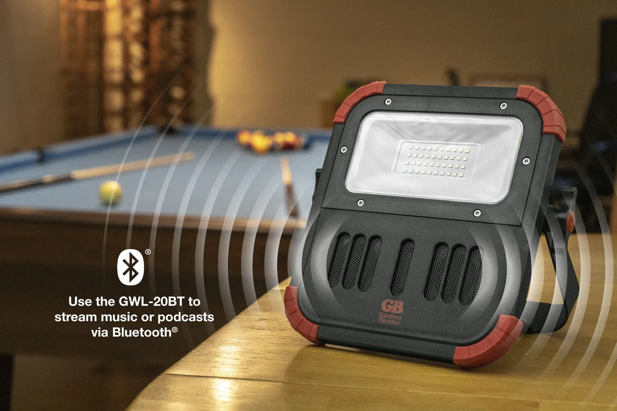 Gardner Bender GWL-20BT 20 Watt LED Work Light with Bluetooth Speaker - Image 9