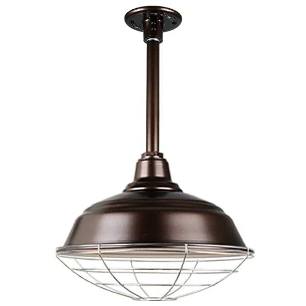 Quick Ship Hi-Lite 17" Curved Warehouse Collection Stem Mount Pendant, H-QSN15117 Series Oil Rubbed Bronze Finish - Image 2