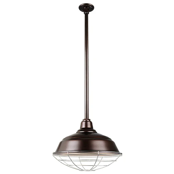 Quick Ship Hi-Lite 17" Curved Warehouse Collection Stem Mount Pendant, H-QSN15117 Series Oil Rubbed Bronze Finish - Image 5