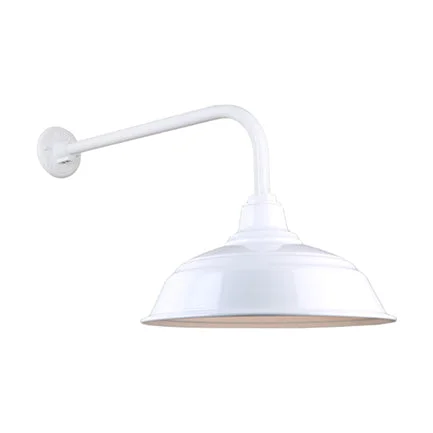 Quick Ship 17" Shade Hi-Lite Gooseneck, Curved Warehouse Collection, H-QSN15117 Series (Black, White, Galvanized Finishes) - Image 2