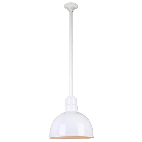 Quick Ship Hi-Lite 12" Deep Bowl Collection Stem Hung Pendant, H-QSN16112 Series (Black, White, Galvanized Finishes) - Image 10