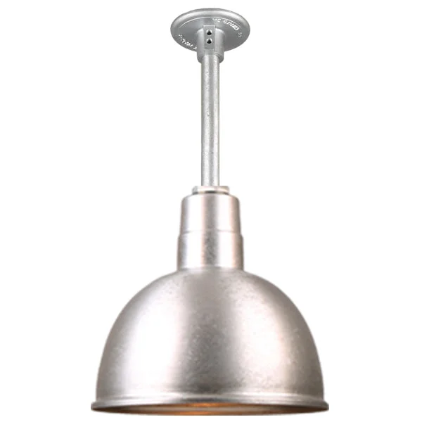 Quick Ship Hi-Lite 12" Deep Bowl Collection Stem Hung Pendant, H-QSN16112 Series (Black, White, Galvanized Finishes) - Image 12