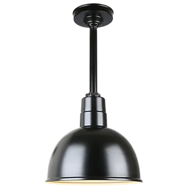 Quick Ship Hi-Lite 12" Deep Bowl Collection Stem Hung Pendant, H-QSN16112 Series (Black, White, Galvanized Finishes) - Image 3