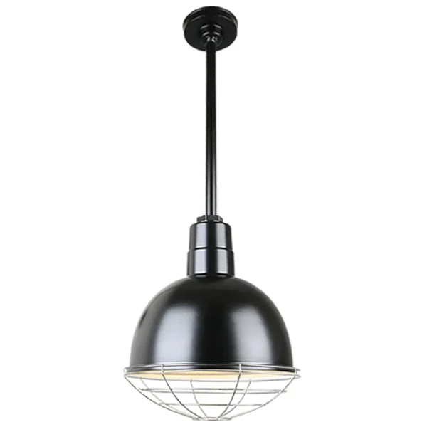 Quick Ship Hi-Lite 12" Deep Bowl Collection Stem Hung Pendant, H-QSN16112 Series (Black, White, Galvanized Finishes) - Image 4