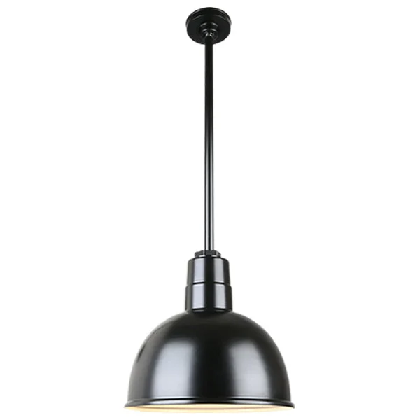 Quick Ship Hi-Lite 12" Deep Bowl Collection Stem Hung Pendant, H-QSN16112 Series (Black, White, Galvanized Finishes) - Image 5