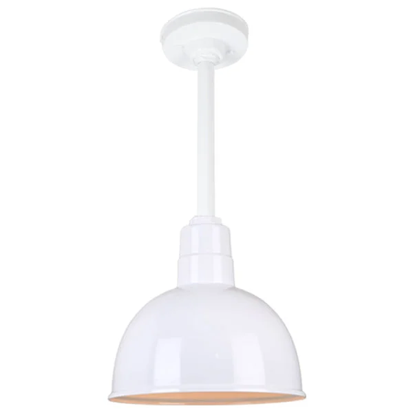 Quick Ship Hi-Lite 12" Deep Bowl Collection Stem Hung Pendant, H-QSN16112 Series (Black, White, Galvanized Finishes) - Image 7