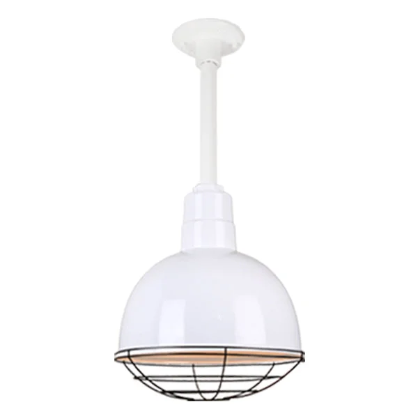 Quick Ship Hi-Lite 12" Deep Bowl Collection Stem Hung Pendant, H-QSN16112 Series (Black, White, Galvanized Finishes) - Image 8