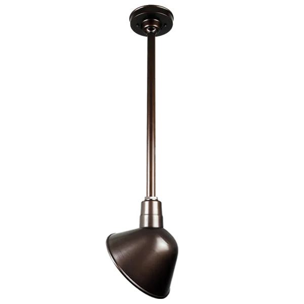 Quick Ship 10" Angled Shade Hi-Lite Stem Hung Pendant Collection, H-QSN18110 Series Oil Rubbed Bronze Finish - Image 2