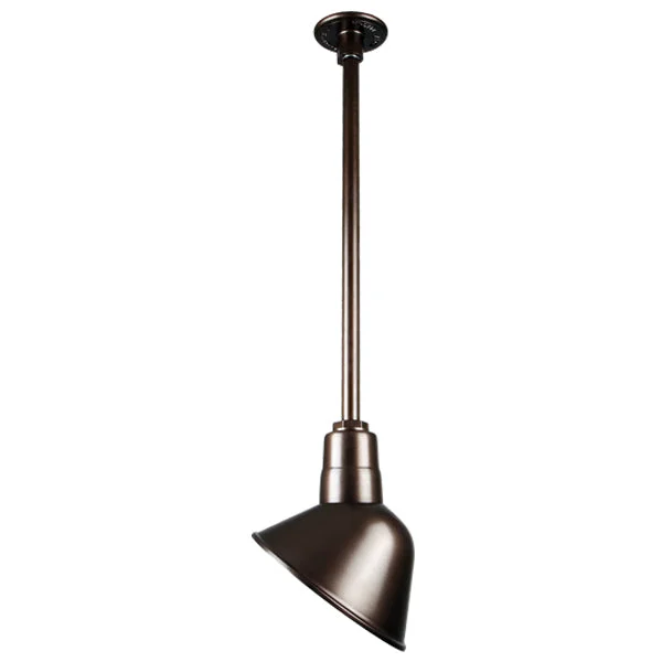 Quick Ship 10" Angled Shade Hi-Lite Stem Hung Pendant Collection, H-QSN18110 Series Oil Rubbed Bronze Finish - Image 3