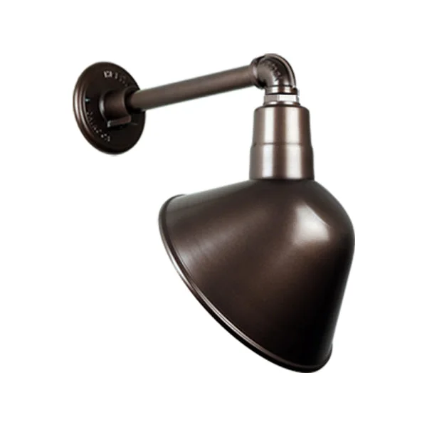 Quick Ship 12" Angled Shade Hi-Lite Gooseneck, Classic Collection, H-QSN18112 Series (Black, White, Galvanized Finishes) - Image 3