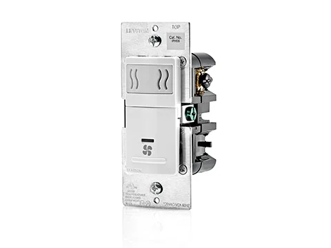 Humidity Sensor and Fan Control, Single Pole, 600W Incandescent, 150W LED/CFL, White Color - Image 2