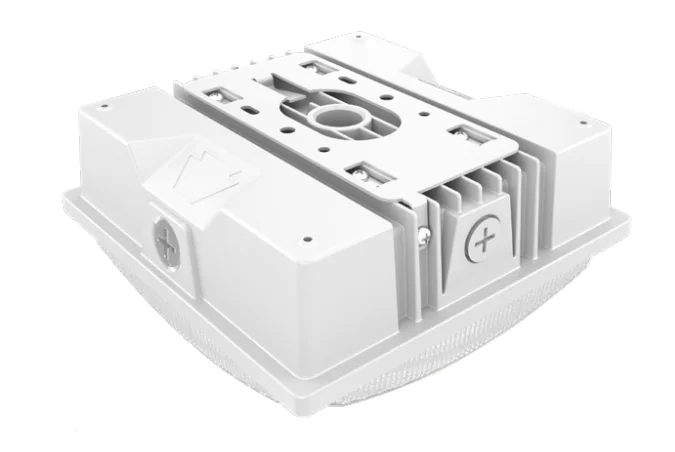 8" Square LED Canopy Light With Photocell, 20W/30W/40W Selectable, 5600 Lumens, 120-277V, CCT Selectable 3000K/4000K/5000K, White Finish - Image 2