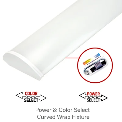 4 Foot Curved Wrap Light, 6116 Lumens, 18W/28W/44W Selectable, 120-277V, CCT Selectable 3500K/4000K/5000K - Image 2