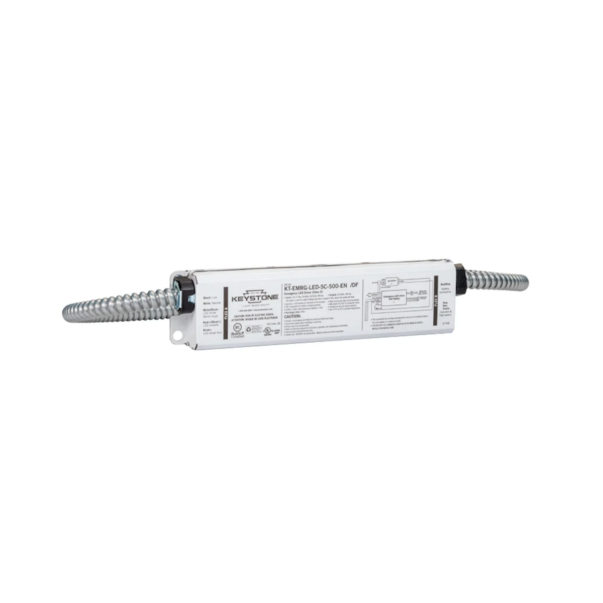 Constant Wattage LED Emergency Backup Driver, 5 Watt Output, Dual Flex Conduit, 120-277V Input