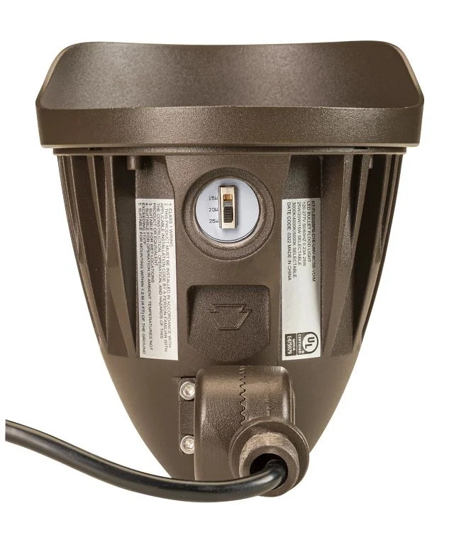 LED Bullet Flood Light, 25W, 3292 Lumen Max, Wattage and CCT Selectable, Integrated Photocell, Knuckle Mount, 120-277V, Bronze or White - Image 4