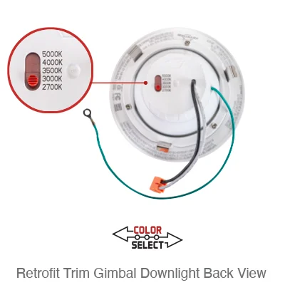 Aviva 4 Inch LED Gimble Down Light Retrofit, 810 Lumens, 8W, 120V, CCT Selectable: 2700K/3000K/3500K/4000K/5000K - Image 2