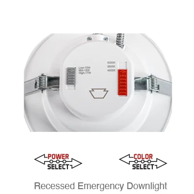 Advanta LED 6 Inch Recessed Downlight with Emergency Driver, 1,330 Lumens, Wattage Selectable: 10W/12W/17W, CCT Selectable: 3000K/3500K/4000K, 120-277V - Image 2