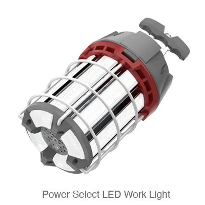 Temporary Working Light, Power Selectable 60/80/100W, 10000 Lumen Max, 5000K, 120V