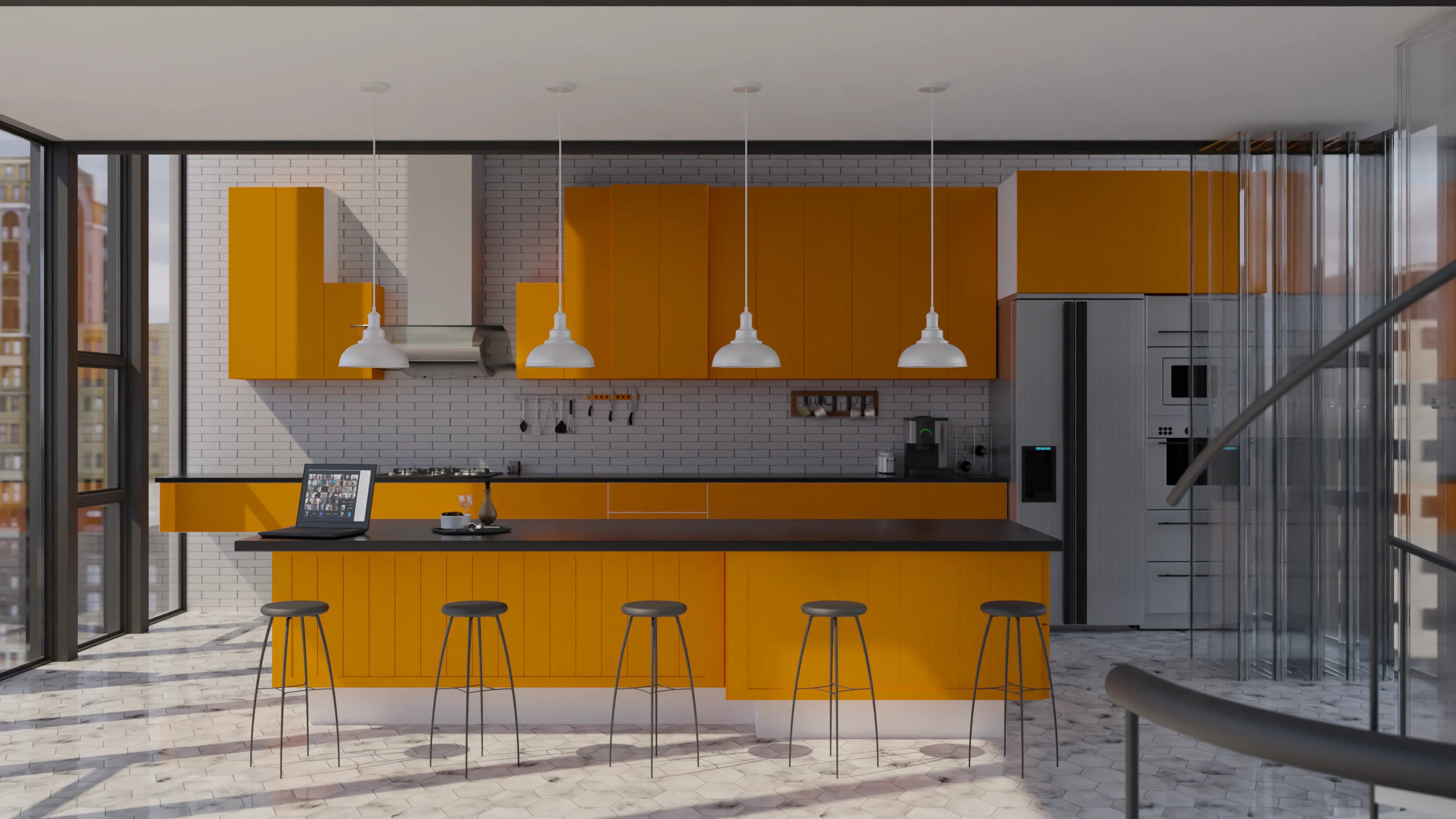 LED Vintage Pendant Light, 25W, 1300LM, 120V, CCT Selectable 2700K/3000K/35000K/4000K/5000K, Black or White - Image 2