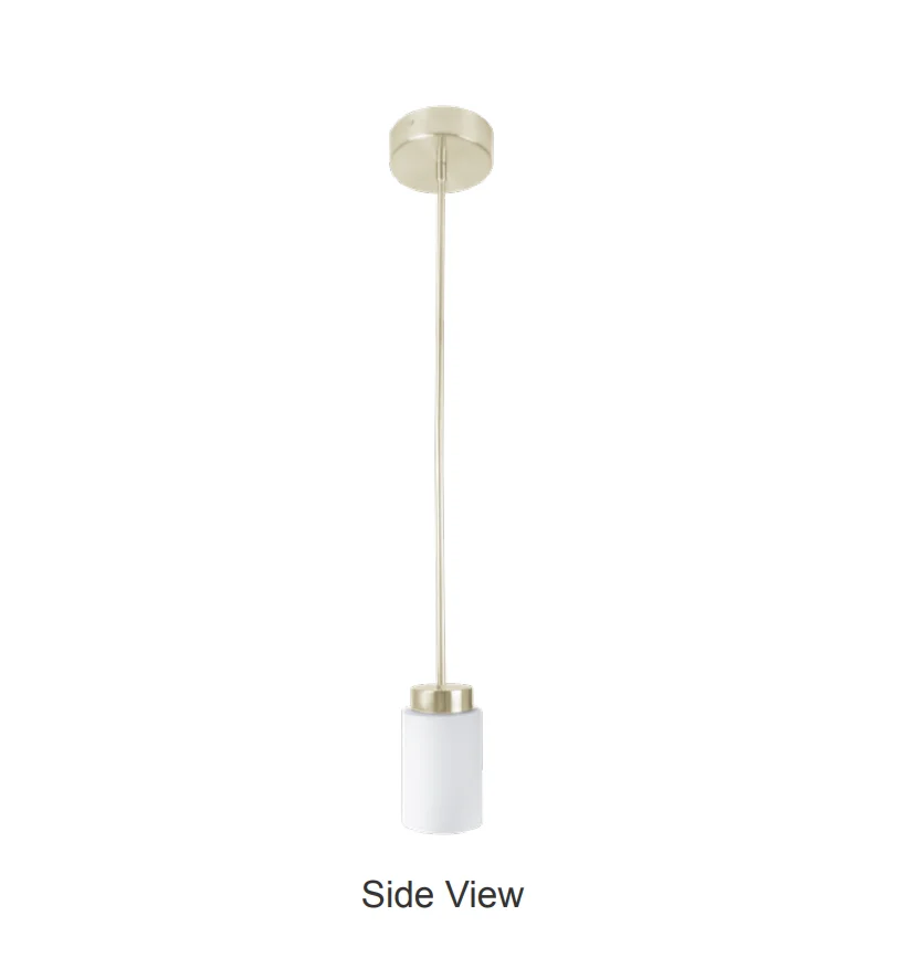 LED 4" Glass Pendant With 6FT Adjustable Rod Pendant Light, 12W, 720LM, 120V, CCT Selectable 2700K/3000K/35000K/4000K/5000K, Black or Brushed Nickel Finish - Image 4