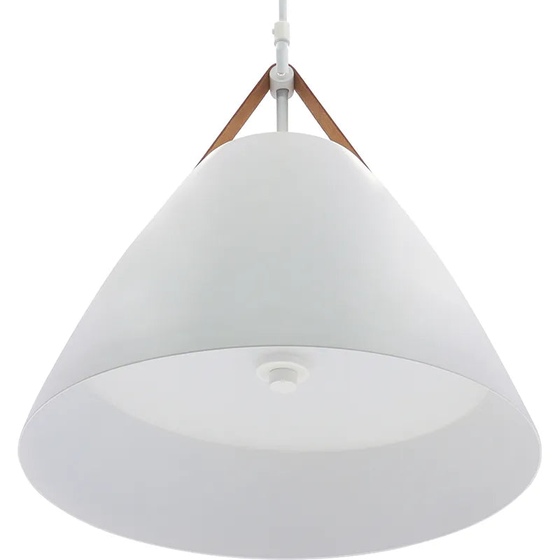 Nordic Design Pendant Light with Leather Strap, 1400 Lumens, 25W, CCT Selectable, 120V, Black or White Finish - Image 8