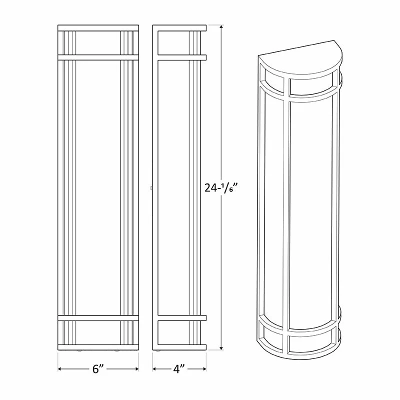 24" LED Outdoor Wall Sconce, CCT Selectable, 120-277V - Image 3