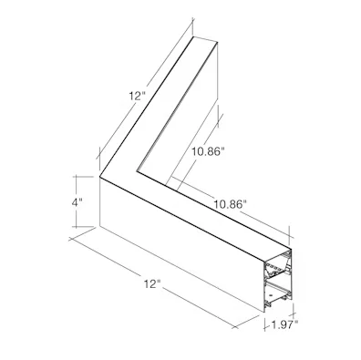 12x12" 120° L-Shape Downlight, 3000 Lumen Max, Wattage and CCT Selectable, 120-277V - Image 3