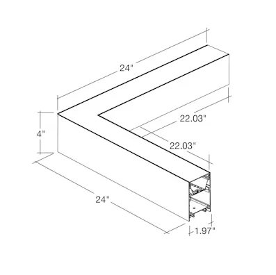 24x24" L-Shape Downlight, 6000 Lumen Max, Wattage and CCT Selectable, 120-277V - Image 3