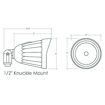 Knuckle Mounted S-Line LED Bullet Flood Light, 25W, 120-277V, 3,500 Lumens, CCT Selectable 3000K/4000K/5000K, Bronze or White Finish - Image 5
