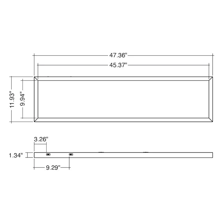 1x4 Surface Mount LED Panel: Internal-Line, 1.34" Thick, 4400 Lumen Max, Wattage and CCT Selectable, 120-277V - Image 3