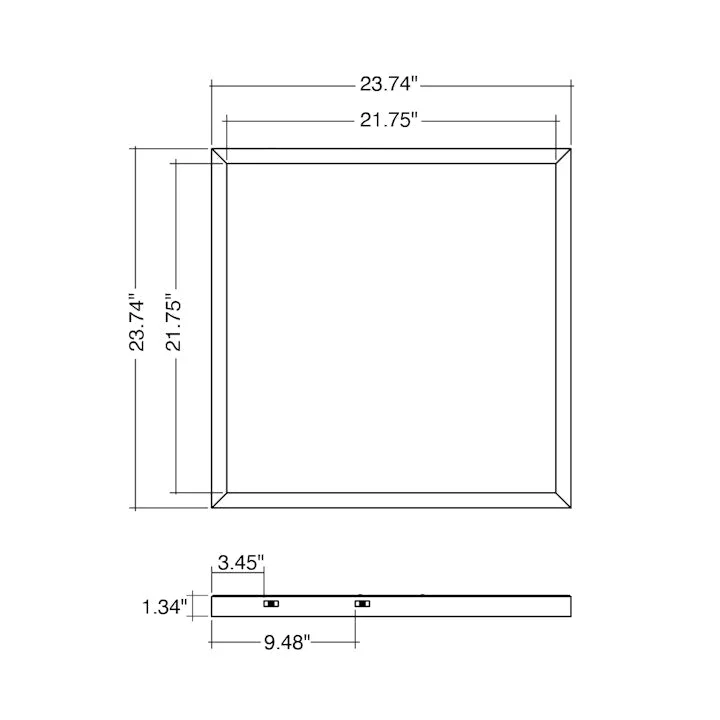 2x2 Surface Mount LED Panel: Internal-Line, 1.34" Thick, 4400 Lumen Max, Wattage and CCT Selectable, 120-277V - Image 3