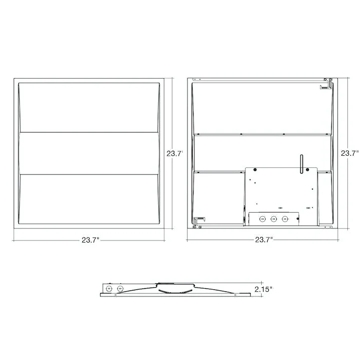 2x4 LED Center Basket Troffer: C-Line, 6250 Lumen Max, Wattage and CCT Selectable, 120-277V, Emergency Backup Option - Image 3