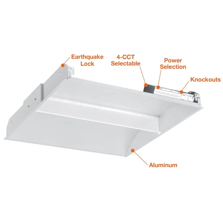 2x2 Thin LuxLume Troffer: ARCY-Line, 4800 Lumen Max, Wattage and CCT Selectable, 120-277V - Image 2