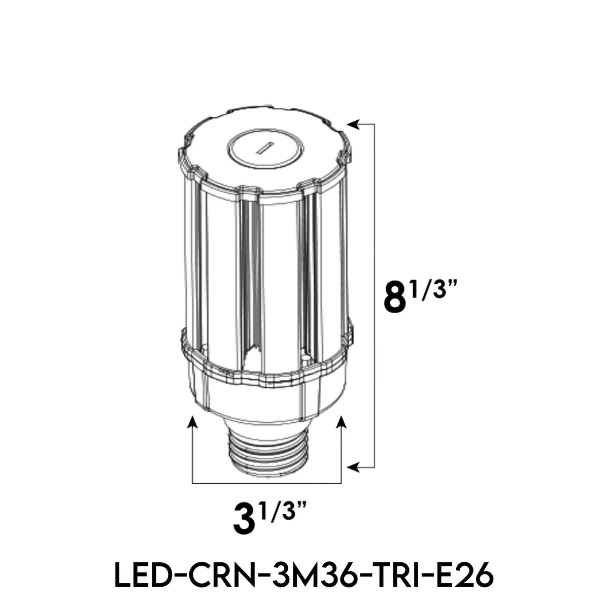 LED Corn Bulb 3CCT + 3 Power Select IP64 Clear Lens, E26 Base - Image 3