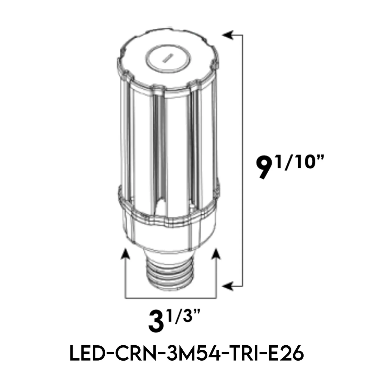 LED Corn Bulb 3CCT + 3 Power Select IP64 Clear Lens, E26 Base - Image 4