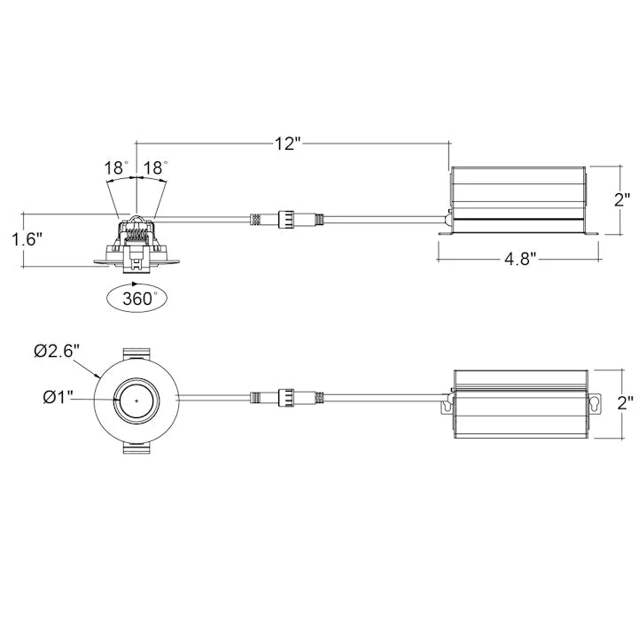 2" Gimbal Downlight: SnapTrim-Line, 350 Lumens, 5W, 2700K, 4000K, or 5000K, 120V - Image 4