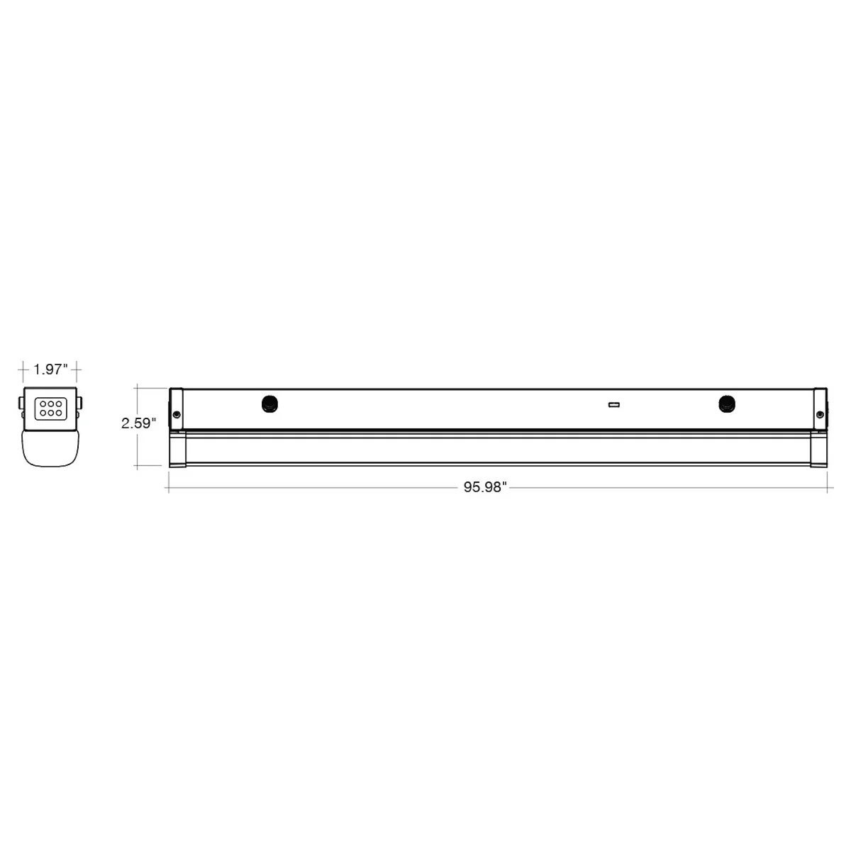 8FT Mini LED Strip Light, 12,000 Lumen Max, Wattage and CCT Selectable, 120-277V - Image 3