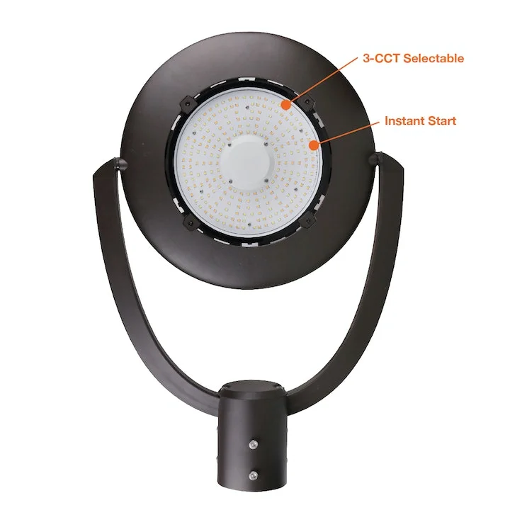 Post Top Light, Wattage and CCT Selectable, 120-277V, Bronze Finish - Image 2