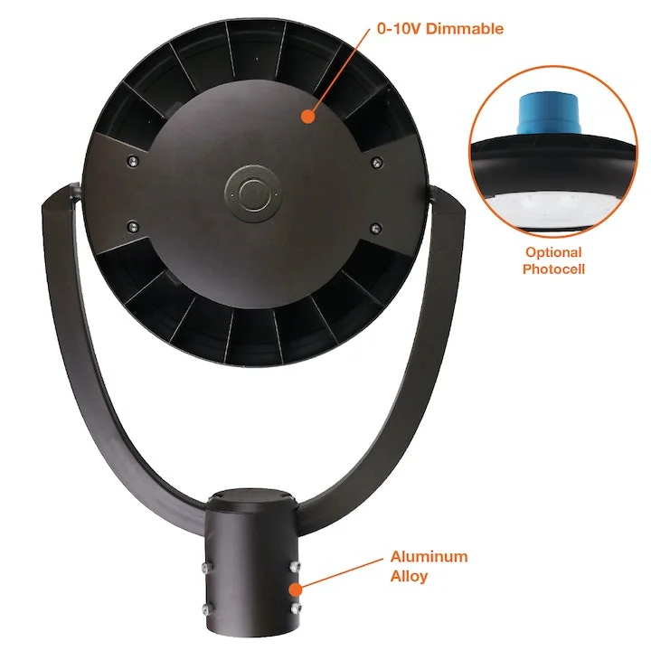 Post Top Light, Wattage and CCT Selectable, 120-277V, Bronze Finish - Image 3