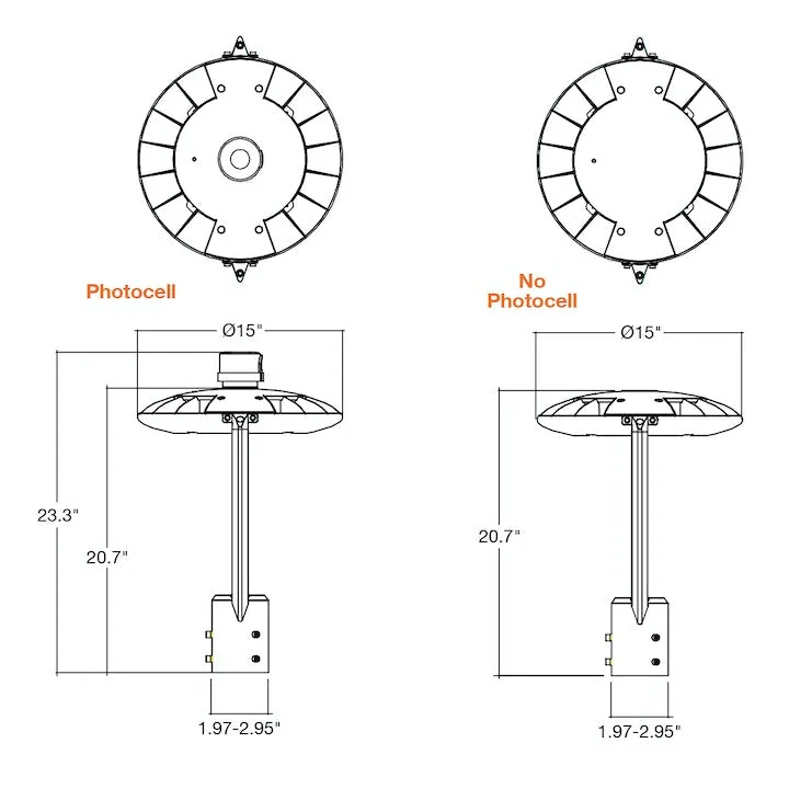 Post Top Light, Wattage and CCT Selectable, 120-277V, Bronze Finish - Image 4