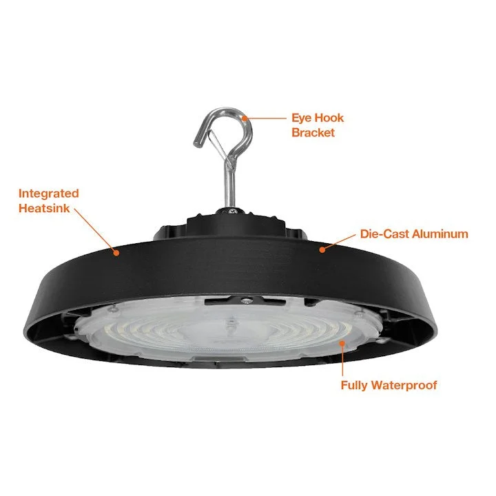 C-LINE: RHB3 UFO High Bays, 36000 Lumen Max, Wattage and CCT Selectable, 120-277V, Black or White Finish - Image 2