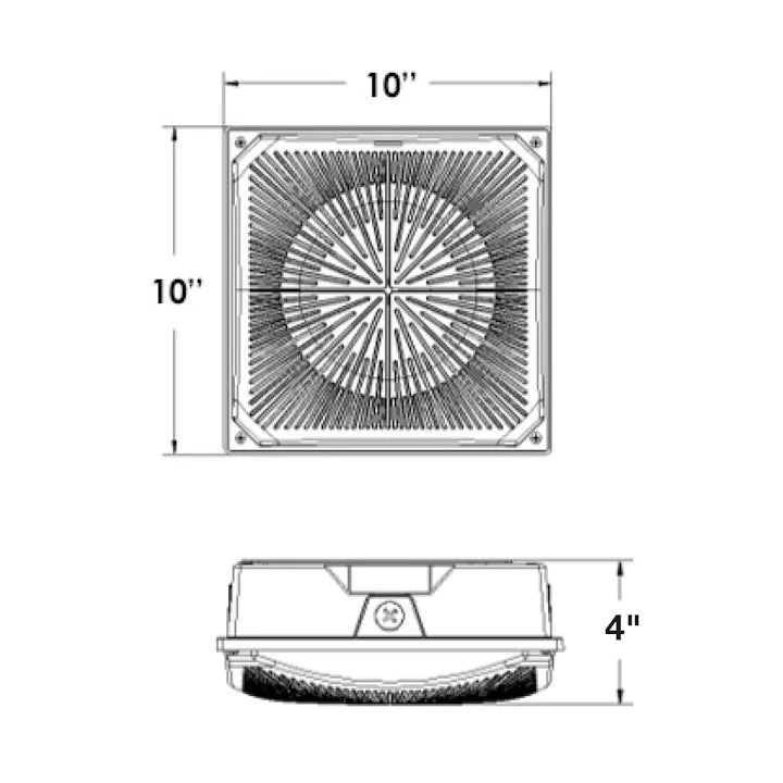 Square Canopy: Slim-Line, 8700 Lumen Max, Wattage and CCT Selectable, 120-277V, White or Bronze Finish - Image 5