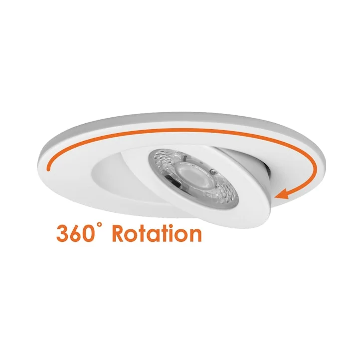 2" Floating Gimbal Canless Downlight, 400 Lumens, 5W, CCT Selectable, 120V - Image 3