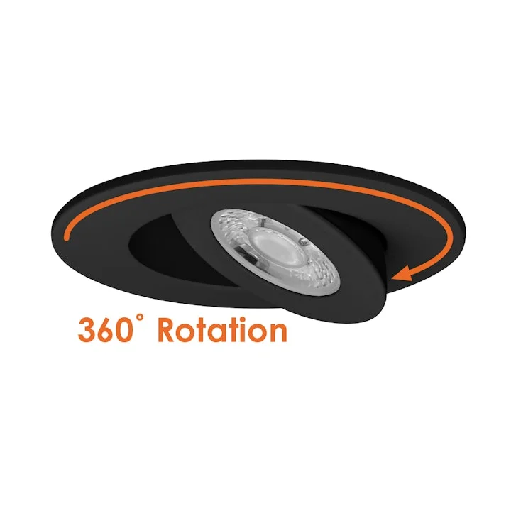 2" Floating Gimbal Canless Downlight, 400 Lumens, 5W, CCT Selectable, 120V - Image 7
