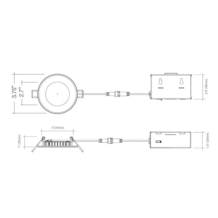 3" External J-Box Round Downlight: Slim-Line, 8W, 500 Lumens, CCT Selectable, 120V - Image 3