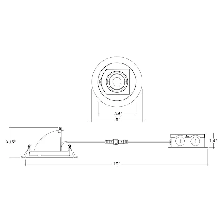 4" Scoop Downlight Canless White Round Module, 900 Lumens, 12W, CCT Selectable, 120V - Image 3