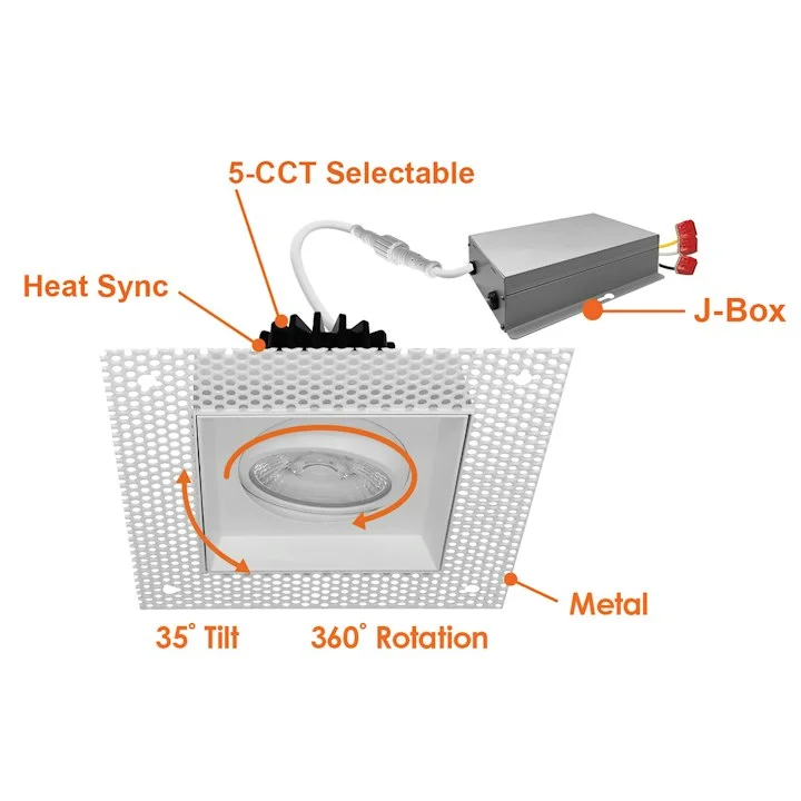 4" Multiple Trimless: Single Head, 1000 Lumens, 15W, 120V - Image 2