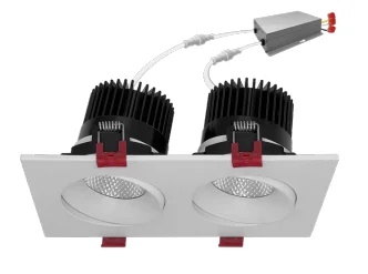 4in. Double Head Downlight, 2,000 Lumens, 30 watt, CCT Selectable 2700K/3000K/3500K/4000K/5000K, 120V, White or Black Finish - Image 2