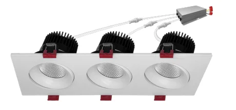 4in. Triple Head Downlight, 3,000 Lumens, 45 watt, CCT Selectable 2700K/3000K/3500K/4000K/5000K, 120V, White or Black Finish - Image 2
